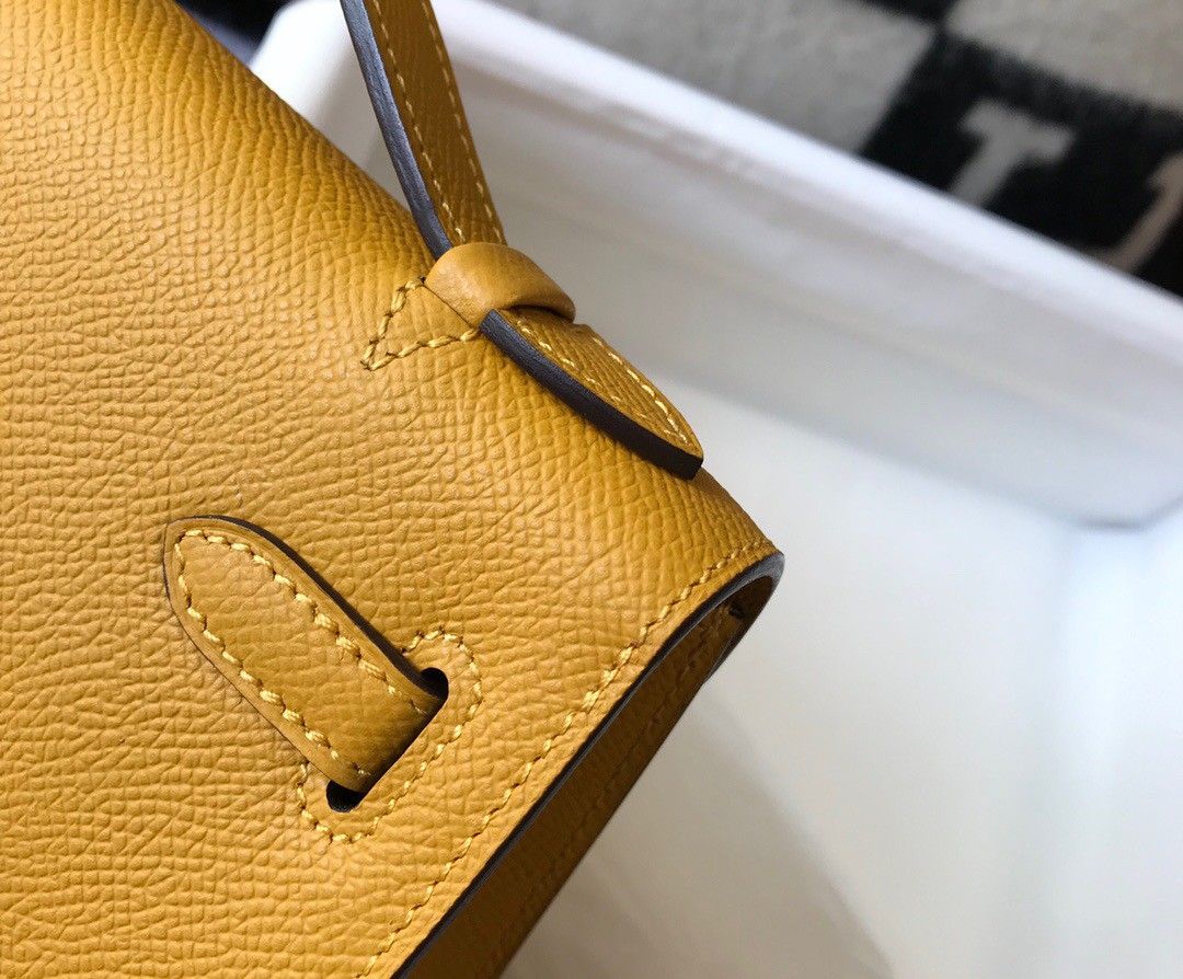 Hermes Kelly Pochette Clutch Bag In Yellow  Epsom Leather